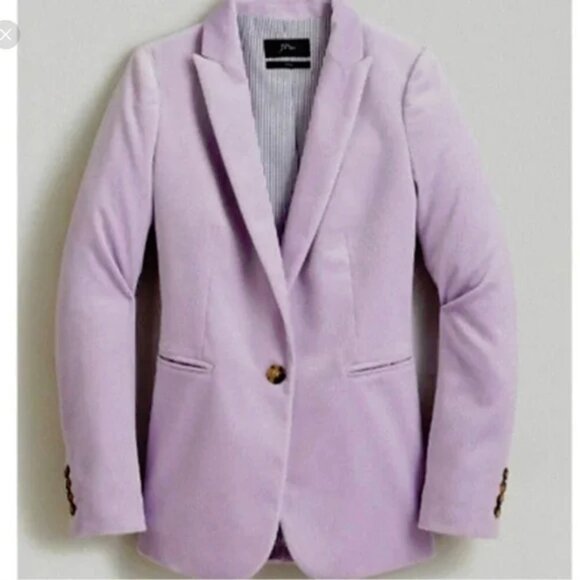 J. Crew Parke Lavender Velvet Blazer Jacket 6 - Picture 2 of 12